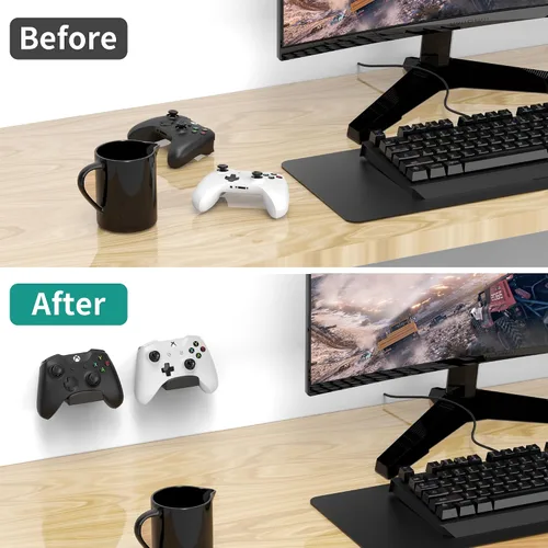 Vista 2 de HomeMount Universal Controller Wall Mount - Controller Holder Wall Mount for PS4PS5XboxSwitch,Adhesive Gaming Controller Hanger Hook Desk Mount for
