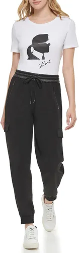 Vista 2 de Karl Lagerfeld Paris Pantalones deportivos esenciales para el día a día para mujer