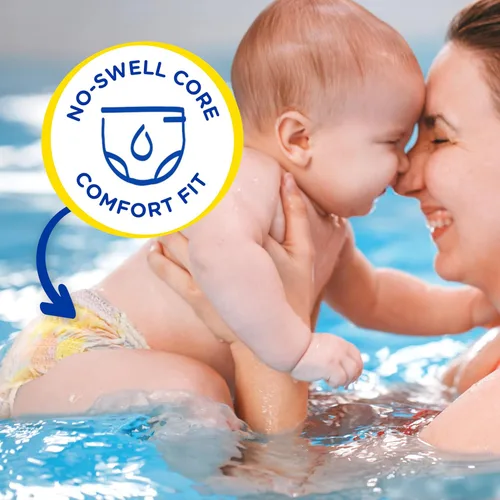 Vista 7 de Pampers Splashers - Pañales de natación, talla S, 20 unidades, pantalones de natación desechables para bebé sin huecos