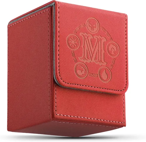 Vista 9 de Caja de cubierta TCGUARD para almacenamiento de cartas MTG, con capacidad para 100 o más cartas con funda individual, forro de microfibra y caja