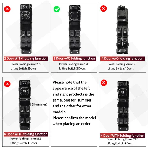 Vista 3 de 15883318 Interruptor de control de ventana del lado del conductor Compatible con 2003-2006 Chevrolet Silverado 1500 2500 3500, 03-06 GMC Yukon