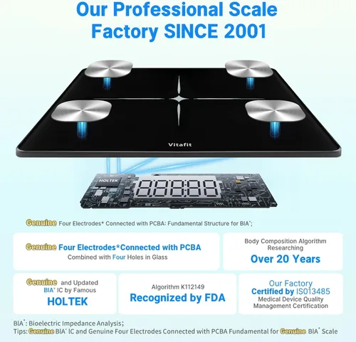 Vista 2 de Vitafit FSA&HSA Smart Weight Scale, Accuracy 0.1lb by Our Professional Scale Factory Since 2001, Scale for Body Weight App Sync 13 Body Composition