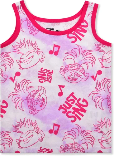 Vista 6 de UNIVERSAL Trolls Poppy Girls - Paquete de 3 camisetas sin mangas para niños pequeños y grandes, color rosaazul