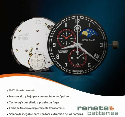 Vista 7 de Renata 399 SR927W Baterías – 1.55 V Óxido de Plata 399 Batería de reloj (2 unidades)
