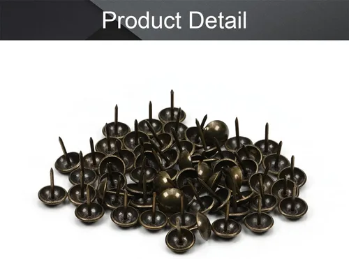 Vista 3 de MroMax 120 tachuelas de clavos para tapicería de 0.47 pulgadas de diámetro, hierro de estilo vintage, de metal, redondos, de 0.67 pulgadas de altura