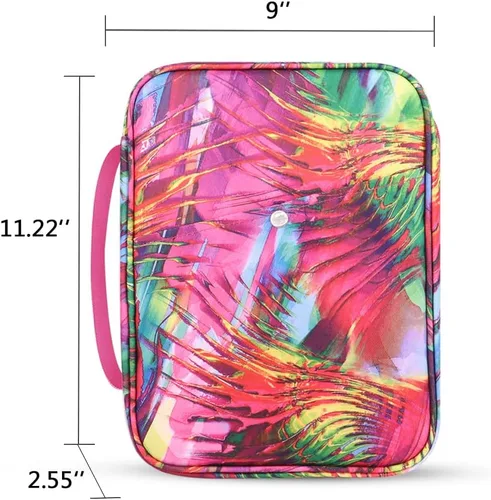 Vista 2 de Fundas para la Biblia para mujer con asa de transporte, funda de libro con bolsillo con cremallera, funda para la Biblia para mamá, damas