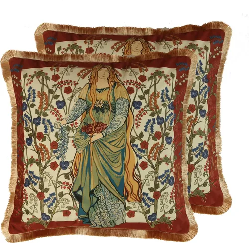 Vista 86 de patdrea Funda de almohada de terciopelo francés de diseño, 18 x 18 pulgadas Aviario