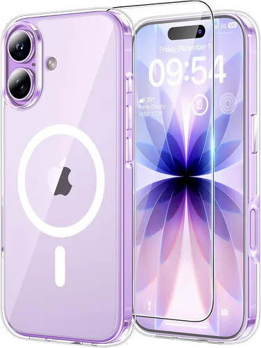 Vista 100 de TAURI Funda para iPhone 17, antiamarilleamiento con protector de pantalla, protección de grado militar, a prueba de golpes, delgada para iPhone 17