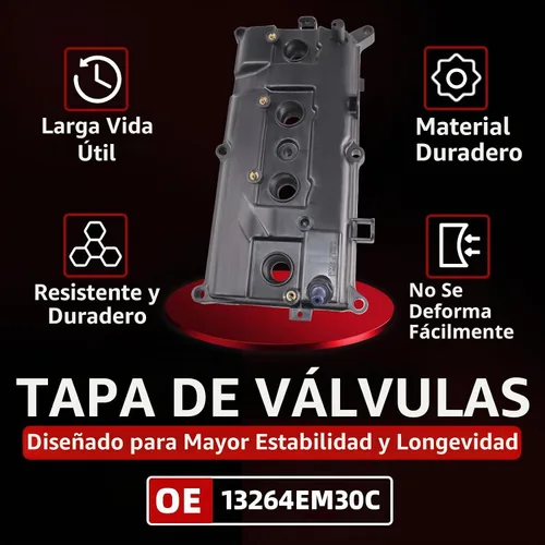 Vista 4 de MITZONE Kit de cubierta de válvula de motor compatible con Nissan Tiida 2007-2018 Nissan Versa 1.8L L4 Repace 13264EM30C 2007-2013