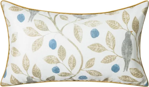 Vista 46 de VOGOL - Funda de almohada texturizada de lino, 18 x 18 pulgadas, estilo granja, para sofá, cama y habitación, con diseño de pájaros y hojas beige
