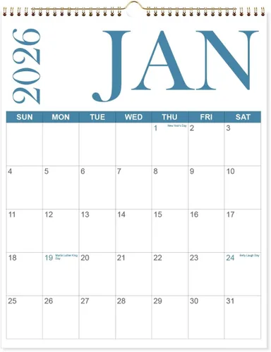 Vista 8 de Calendario 2026 - Calendario de pared de 12 meses 2026 de enero de 2026 a diciembre de 2026, 8.5'' x 11'' Calendario de Pared 2026 con días festivos