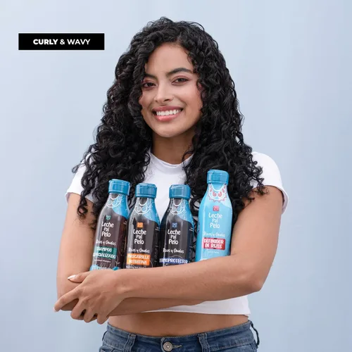 Vista 5 de Leche Pal Pelo Rizado y ondulado - Protector térmico - Protección térmica para cabello con aloe vera, leche de coco - Reduce el encrespamiento