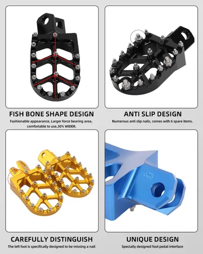 Vista 4 de JFG RACING Reposapiés de bicicleta de tierra, reposapiés CNC para DRZ400S 00-19 21-22/DRZ400SM 05-19 21-22/DRZ400E 00-07/DRZ400 00-04/RM125 RM250