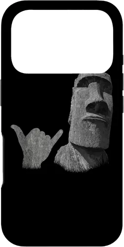 Vista 30 de Funny Easter Island Rapa NUI Moai Statue Surfer Shaka Sign Case for iPhone 16