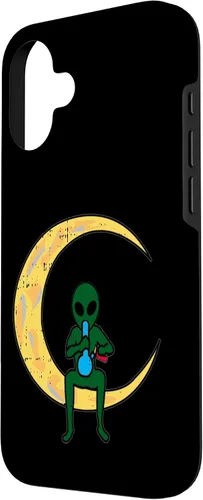 Vista 2 de iPhone 16 Alien Smoking Bong High Moon Cool Weed CBD Cannabis Gift Case