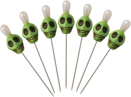 Vista 10 de BLESSUME 7pcs Candle Magick Ritual Pins Skull Top (negro)