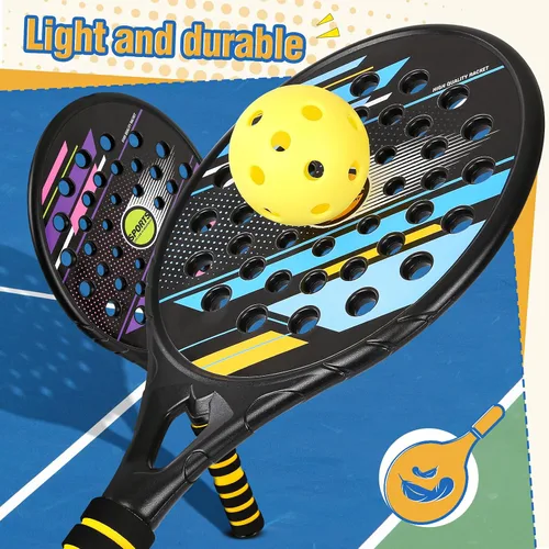 Vista 6 de Juego de pelota de pepinillo para niños, raqueta de tenis impermeable con orificio de aire, juguetes de playa para niños y adultos, familia, 2