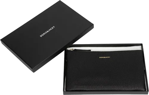 Vista 6 de DORIS&JACKY Bolso de mano pequeño de cuero para mujer, delgado, delgado, de piel de cabra, para teléfono celular, con correa