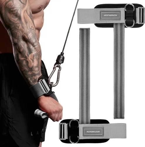 Vista 11 de MANUEKLEAR - Correas de muñeca antideslizantes para levantamiento de pesas, correas de levantamiento de pesas con anillos en D para entrenamiento