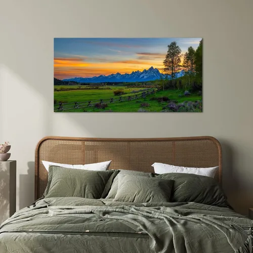 Vista 5 de Nachic Wall Cuadro colorido de la puesta de sol, arte de pared, pintura de paisaje de montaña de Grand Teton, impresiones en lienzo, obras de arte