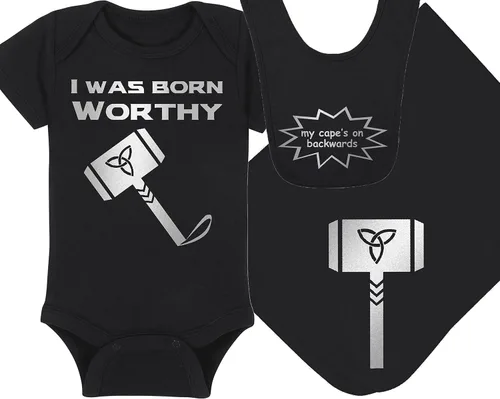 Vista 22 de I Was Born Worthy - Superhero Baby Onesie - Hat - Blanket - Bib Package Combinations
