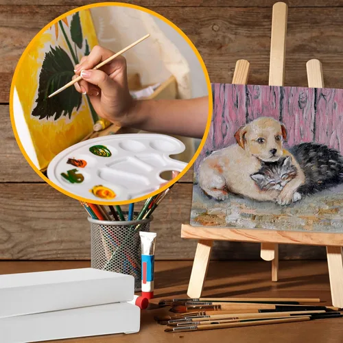 Vista 7 de U.S. Art Supply Paquete de 5 Bastidores estirados en masa para pintar 4 x 6 pulgadas de profundidad de galería, perfil de 1-1/2" - Calidad