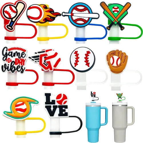 Vista 12 de 10 tapas de popote para vaso Stanley Cup de 30 y 40 onzas, de 0.394 in, reutilizables, de silicona, para copas Stanley, accesorios para vasos
