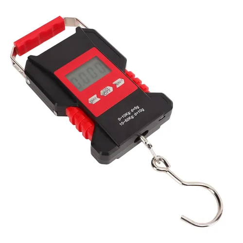 Vista 9 de Escala colgante digital de 0.0-110.2 lbs Mini grúa de mano con pantalla LED Escala de peso de pescado con gancho en forma de S para transporte