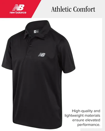 Vista 3 de New Balance Conjunto de pantalones cortos deportivos para niños, 2 piezas, camiseta polo de golf de manga corta y pantalones cortos deportivos