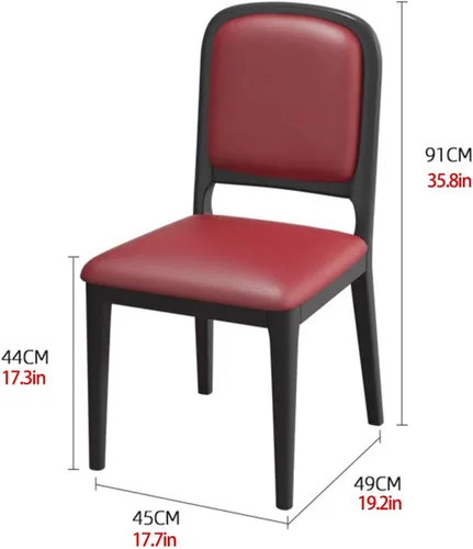 Vista 3 de Solid Wood Dining Room Chairs Minimalist,Kitchen Chairs with Soft Padded Back,Living Room Chair for Office Reading,Wood Frame,Armless Vanity