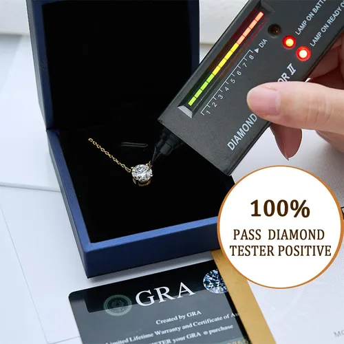 Vista 6 de Collar de diamantes para mujer, joyería con colgante de moissanita para regalos, collar de joyería de diamante de plata, regalos para el día de San