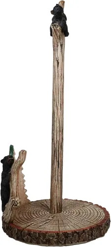 Vista 5 de Ebros Gift Naturaleza rústica Vida silvestre Bosque Cachorros de oso negro escalada en rama de árbol en bosque de pinos soporte dispensador de papel