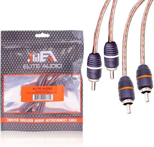 Vista 6 de Elite Audio EA-RCA1.5 Cable RCA estándar de 2 Ch - Par de cables trenzados macho a macho de 1.5 pies con reducción de ruido