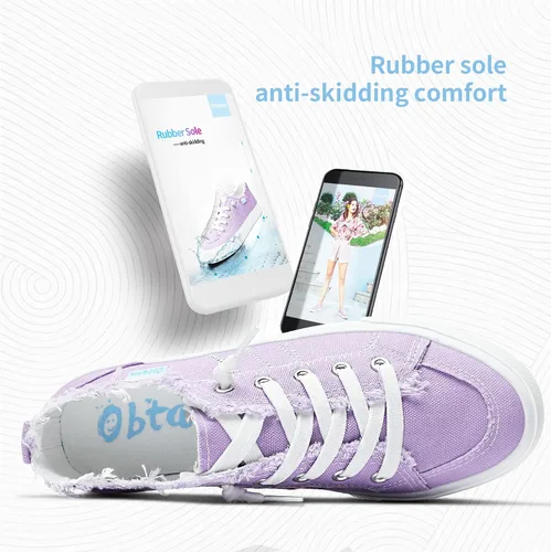 Vista 6 de Obtaom Play Tenis de lona para mujer, sin cordones, a la moda, blanco desgastado y estampado de leopardo