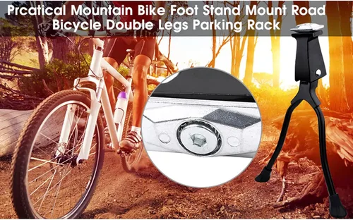 Vista 7 de Soporte de bicicleta de doble pierna de montaje central, ajuste práctico para bicicletas de montaña de 26 pulgadas y bicicletas de montaña