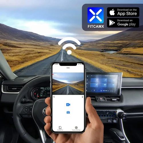 Vista 2 de Fitcamx La cámara de tablero delantera 2K+trasera 1080P se adapta para Toyota RAV4 2019-2021 (modelo A, sin ventilaciones) e híbrido enchufable