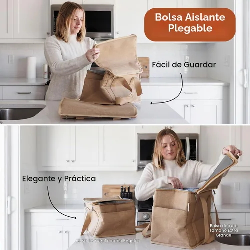Vista 7 de Nook Theory Bolsa de comestibles reutilizable con aislamiento, a prueba de fugas, bolsa enfriadora grande
