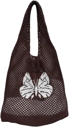 Vista 19 de ENBEI Bolsas bohemias, bolsa de punto de hombro, bolsa de mano Y2K estética, bolso de ganchillo lindo para mujeres, regalos hippie