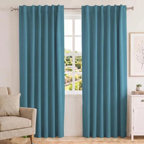 Vista 51 de Turquoize Cortinas Opacas con Aislamiento Térmico Paneles de Tratamiento de Ventanas con Bolsillo para Barra Paneles de Ventana para Ventanas