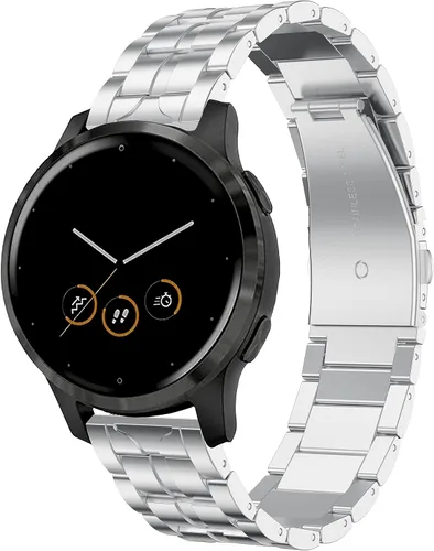 Vista 9 de Vivoactive - Correa de metal 4S, Venu 3S/2S, compatible con correas de reloj Fossil de 0.709 in, correa de acero inoxidable esmaltado compatible