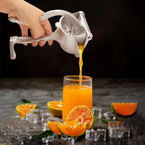 Vista 3 de Exprimidor de jugo manual, exprimidor de frutas manual con filtro de semillas, extractor manual de mano de aleación de aluminio resistente