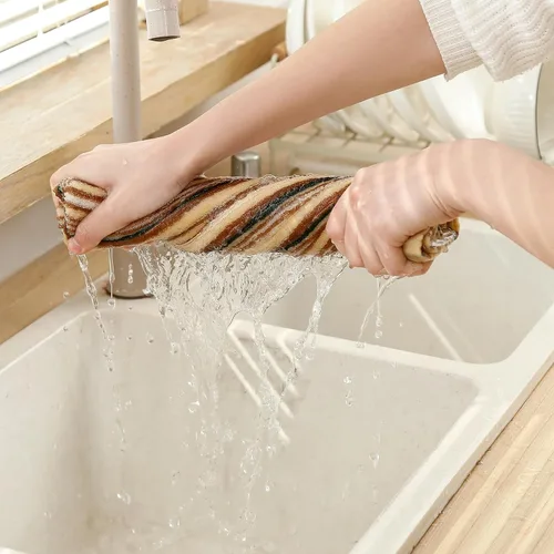 Vista 8 de SALAS Toallas de cocina premium para secar platos, toallas de cocina grandes de algodón, paños de felpa a rayas, juegos de toallas gruesas altamente