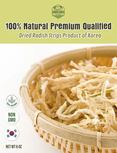 Vista 7 de Tiras de rábano seco Daikon secado al sol coreano, textura naturalmente dulce y masticable, sin aditivos, ideal para kimchi, salteado y guarnición