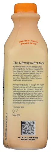 Vista 3 de Lifeway Kéfir bajo en grasa, mango, 32 onzas, 0.39 oz de proteína, 12 cultivos activos vivos