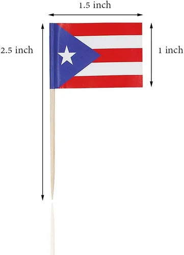 Vista 2 de DelightBox 2 Cajas Mini Banderas de Palillo de Dientes (Puerto Rico)