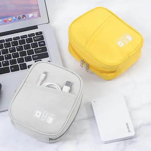 Vista 4 de E-Tree Bolsa de almacenamiento para pequeños dispositivos electrónicos y accesorios, bolsa técnica, funda organizadora electrónica compatible