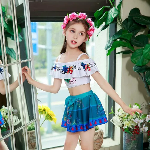Vista 4 de Encanto Mirabel - Conjunto de traje de baño para niñas pequeñas