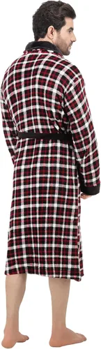 Vista 2 de NY Threads - Bata de baño lujosa en tejido polar con cuello de chal para hombre
