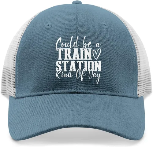 Vista 9 de Hat Could be a Train Station Kinda Day Dad Hat, Vintage Baseball Cap for Women