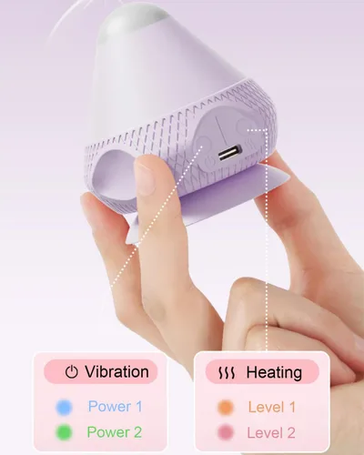 Vista 6 de VibeHeat Mini - Bola de masaje vibratoria calentada con base de succión, 2 modos de calor y 2 modos de vibración, masajeador de punto de activación